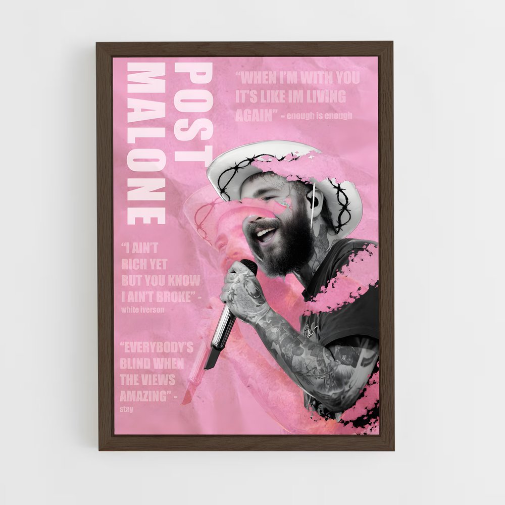 post-malone-7 cadre Bois foncé