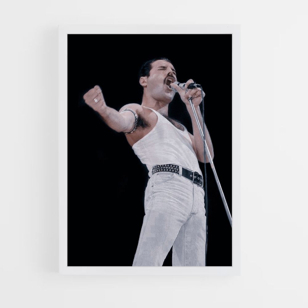 Poster Freddy Mercury canta