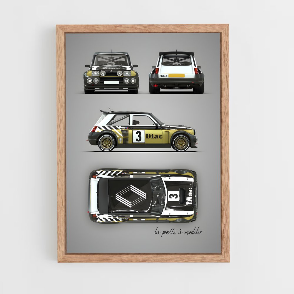 renault-7 cadre Bois clair