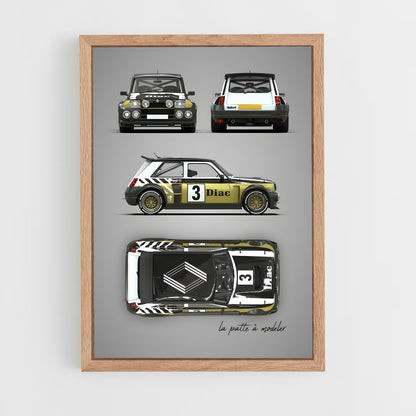 renault-7 cadre Bois clair