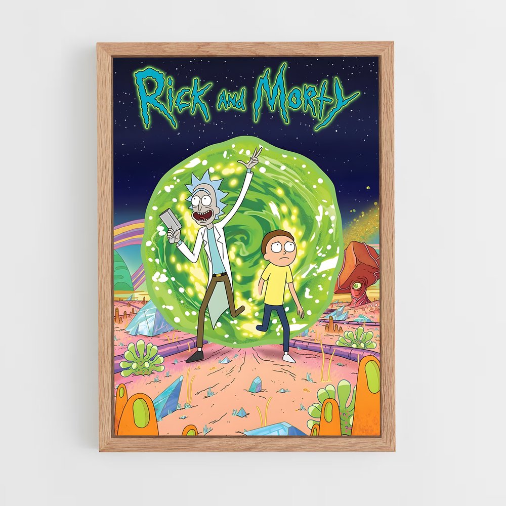 rick-and-morty-1 cadre Bois clair