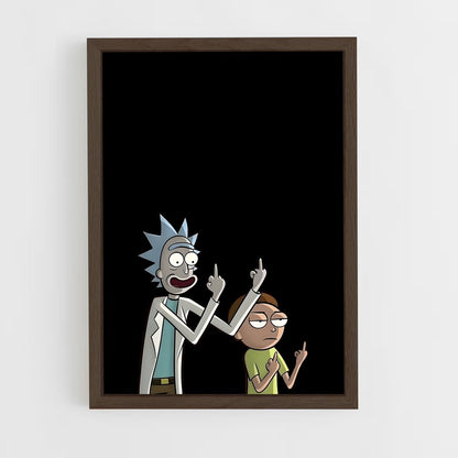 rick-and-morty-11 cadre Bois foncé