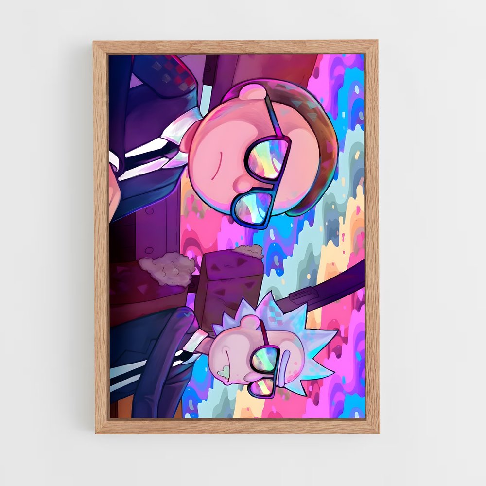 rick-and-morty-12 cadre Bois clair