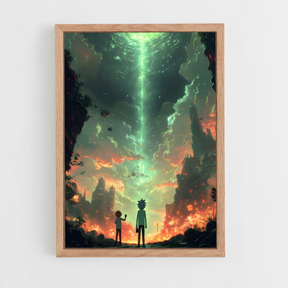 rick-and-morty-2 cadre Bois clair