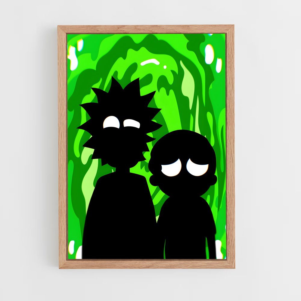 rick-and-morty-4 cadre Bois clair