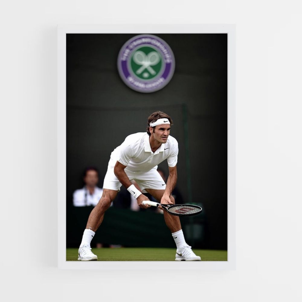 Poster Rodger Federer Bianco