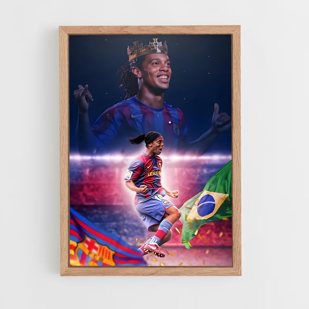ronaldinho-2 cadre Bois clair