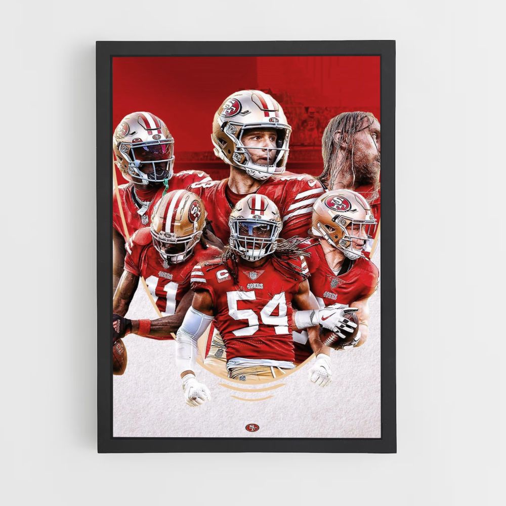 Poster San Francisco 49ers Rosso