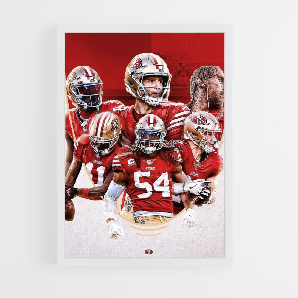 Poster San Francisco 49ers Rosso