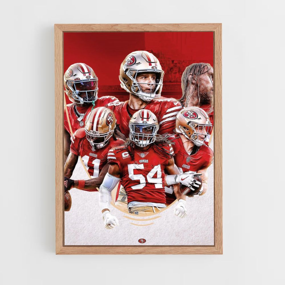 Poster San Francisco 49ers Rosso