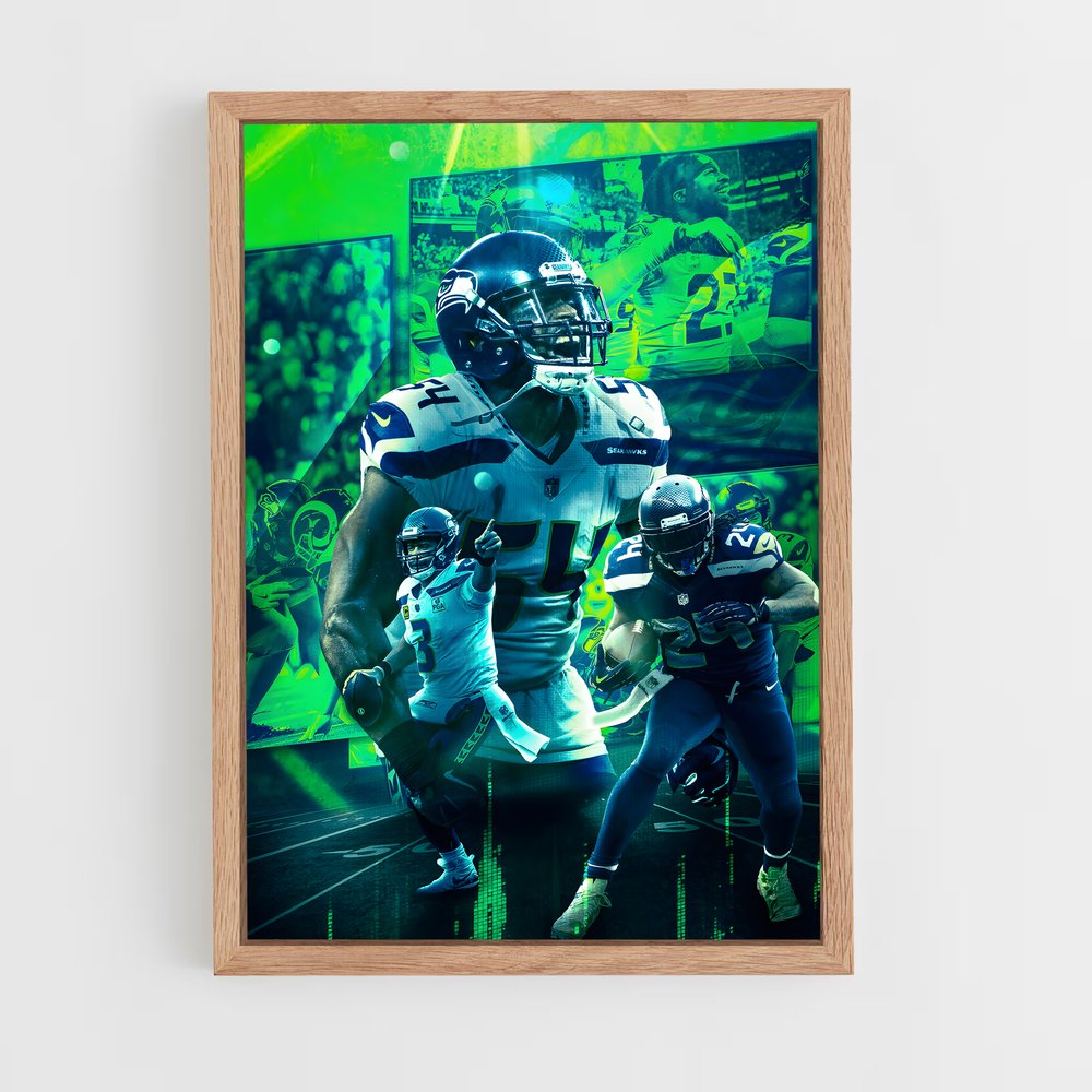 seahawks-22 cadre Bois clair