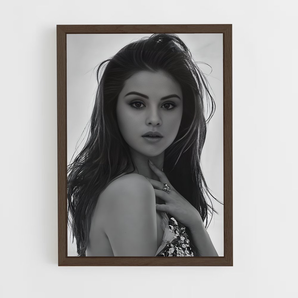 selena-gomez-2 cadre Bois foncé