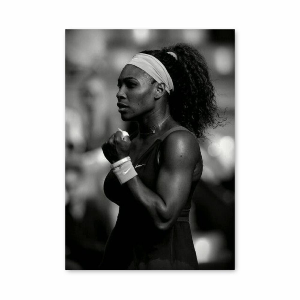 Poster Serena Williams in bianco e nero