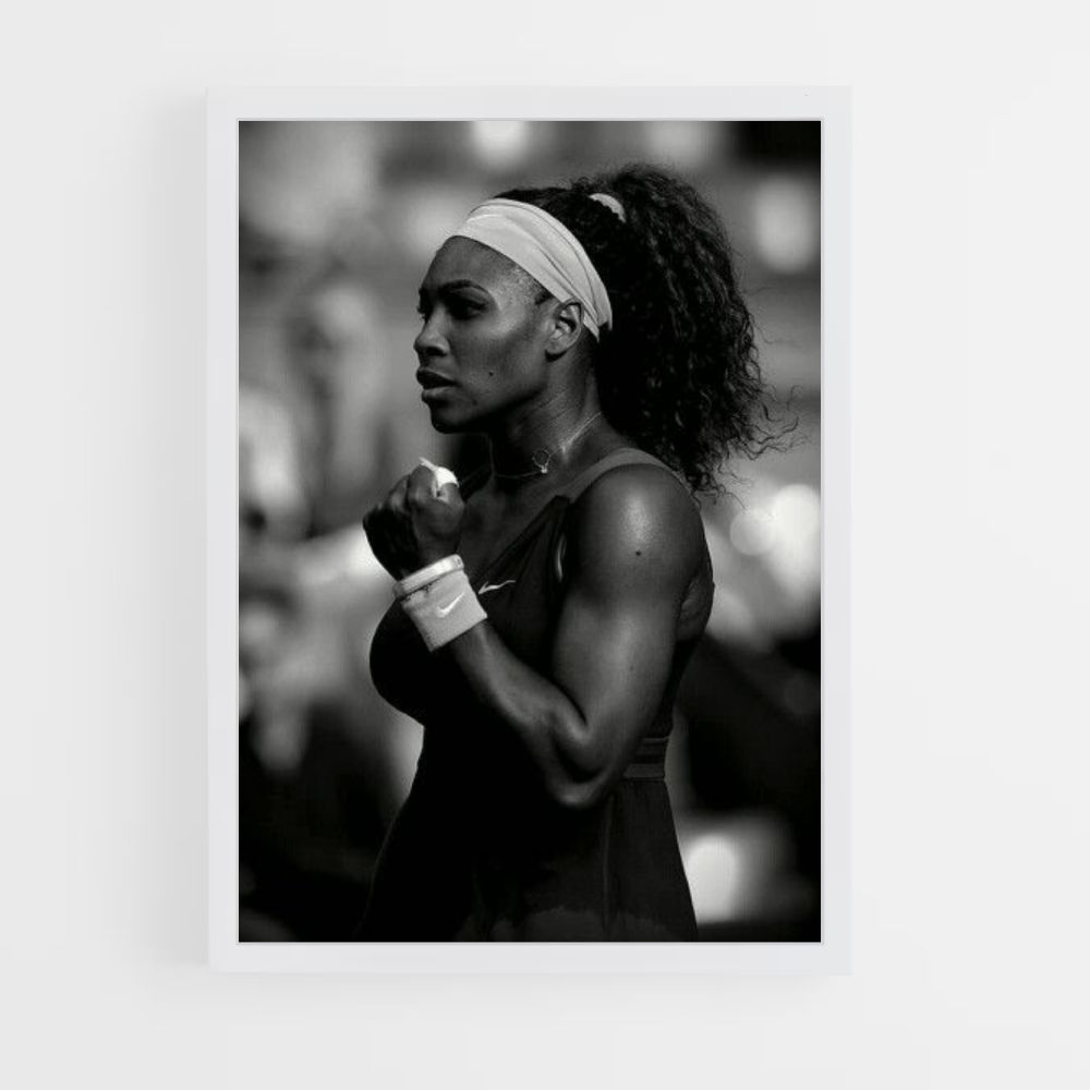 Poster Serena Williams in bianco e nero