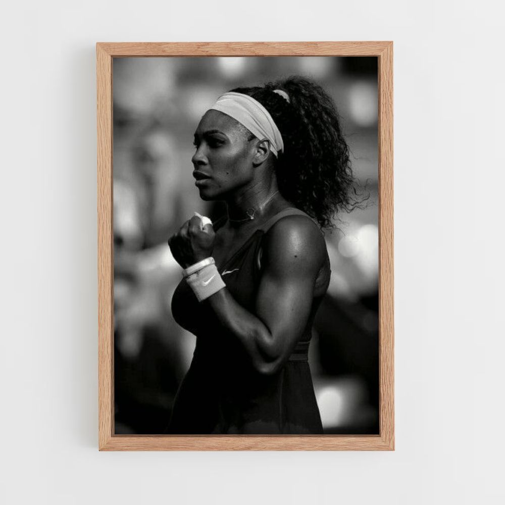 Poster Serena Williams in bianco e nero