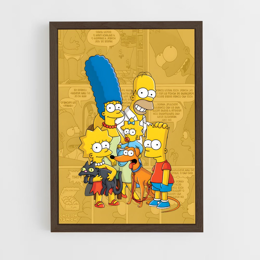 simpsons-10 cadre Bois foncé