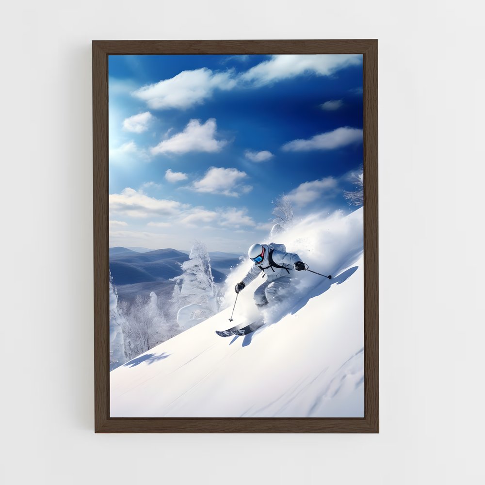 ski-3 cadre Bois foncé
