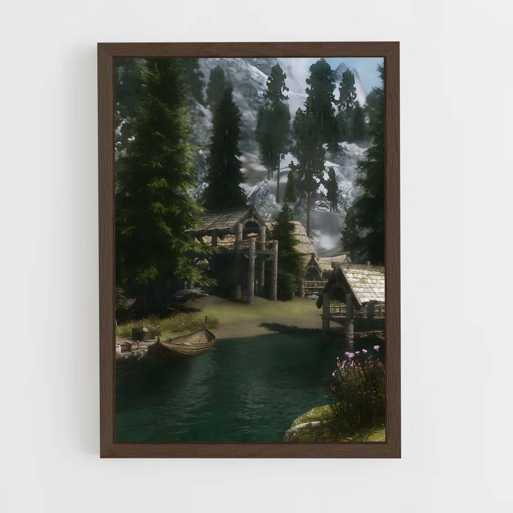 skyrim-11 cadre Bois foncé