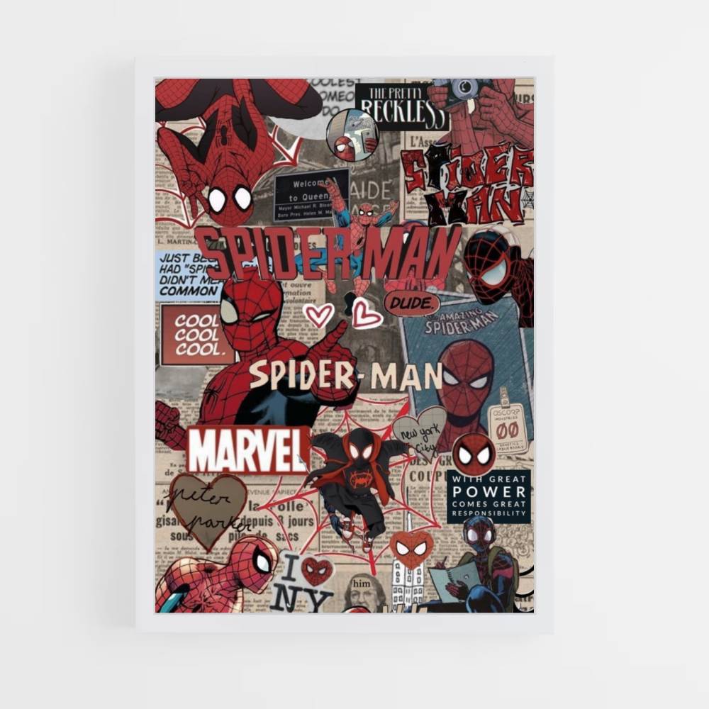 Poster di collage di Spiderman