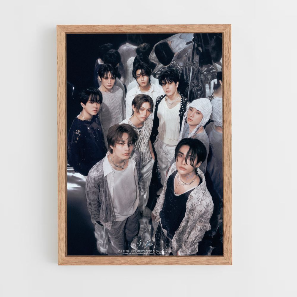 Poster Stray Kids in bianco e nero