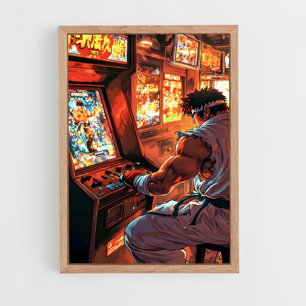 street-fighter-2 cadre Bois clair