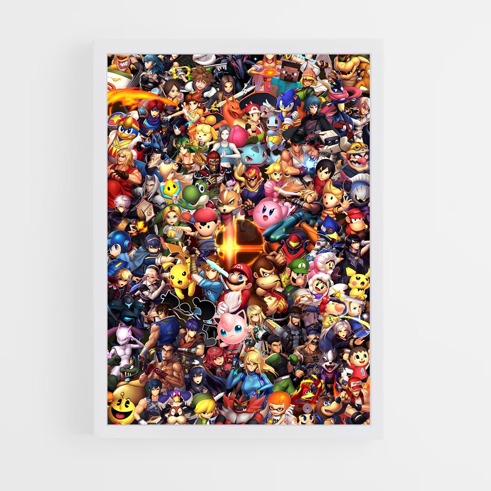 super-smash-bros-1 cadre Blanc