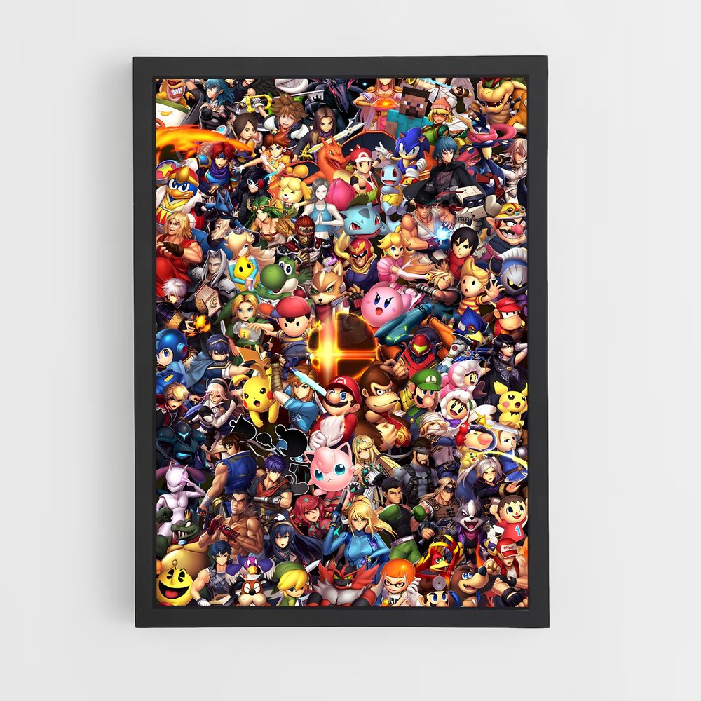 super-smash-bros-1 cadre Noir
