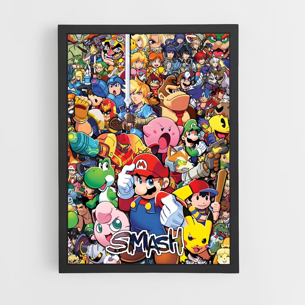 super-smash-bros-4 cadre Noir