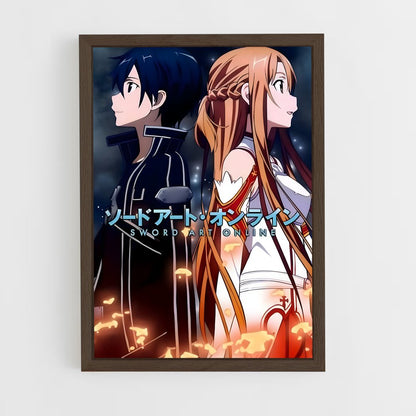sword-art-online-1 cadre Bois foncé