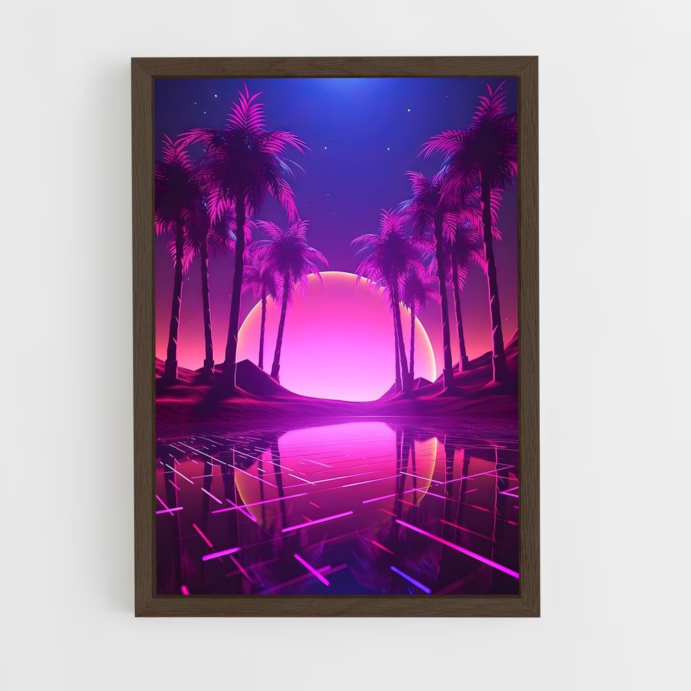 synthwave-5 cadre Bois foncé