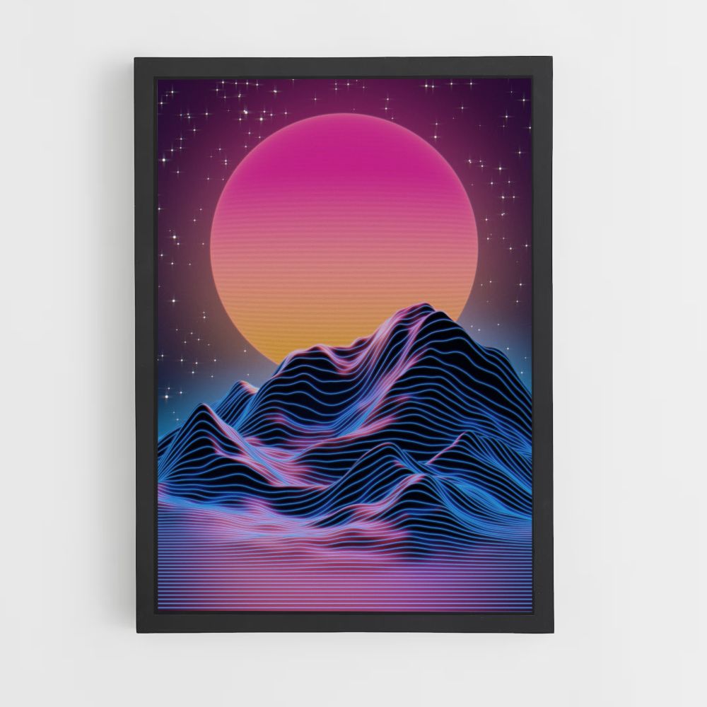 Poster Montagna Synthwave