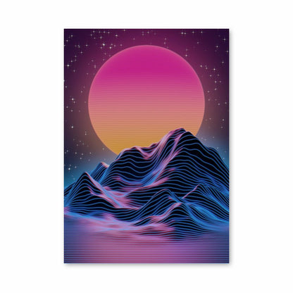 Poster Montagna Synthwave