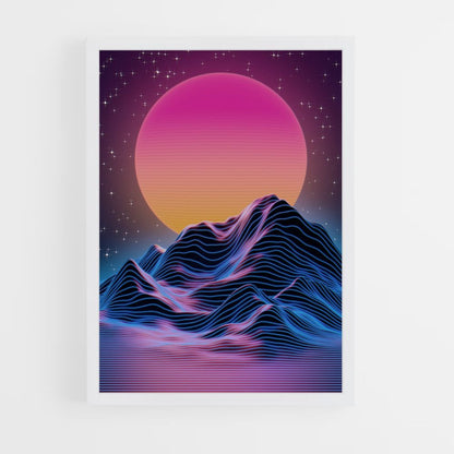 Poster Montagna Synthwave