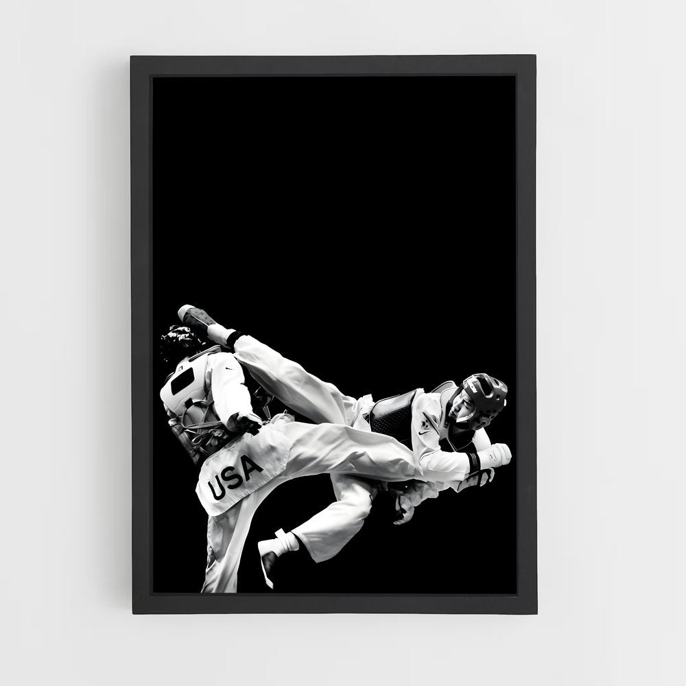 taekwondo-14 cadre Noir