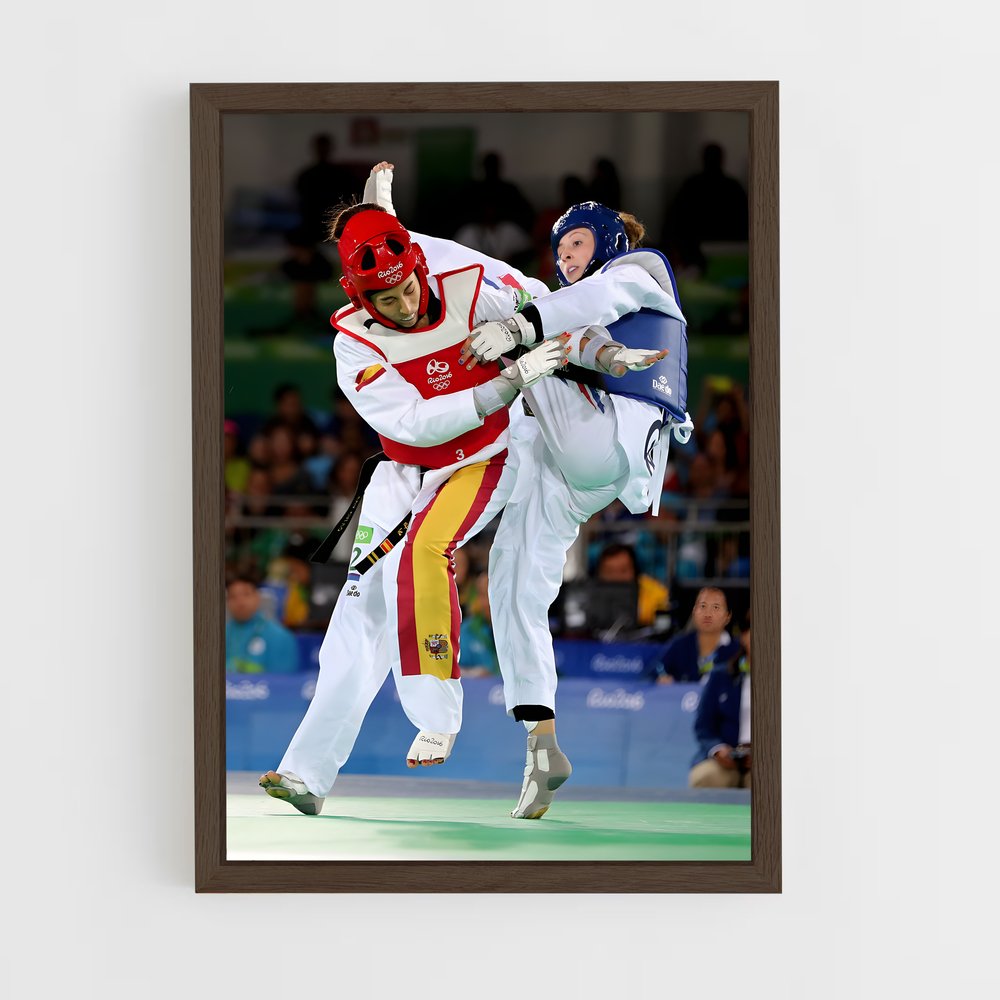 taekwondo-8 cadre Bois foncé