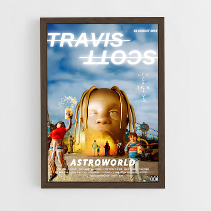 travis-scott-19 cadre Bois foncé