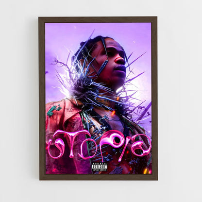travis-scott-21 cadre Bois foncé