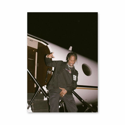 Locandina del jet privato di Travis Scott