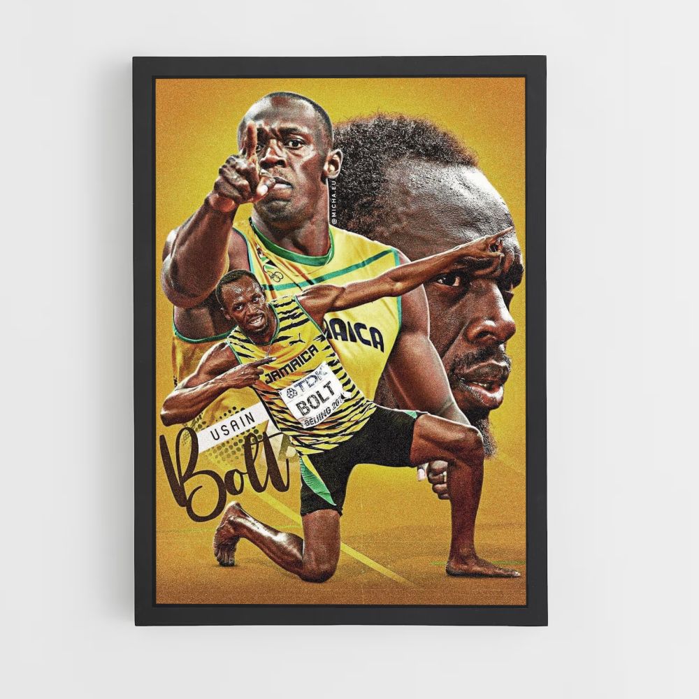 Poster Usain Bolt Giallo