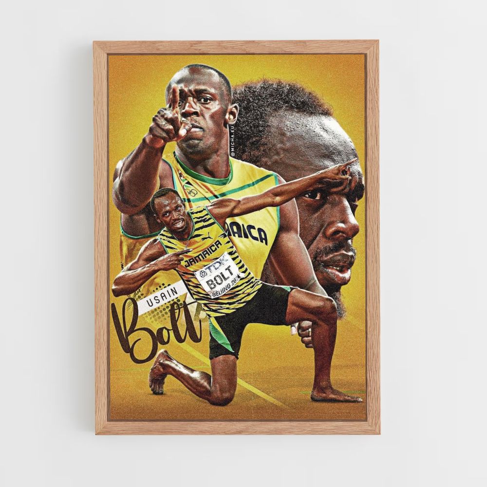 Poster Usain Bolt Giallo