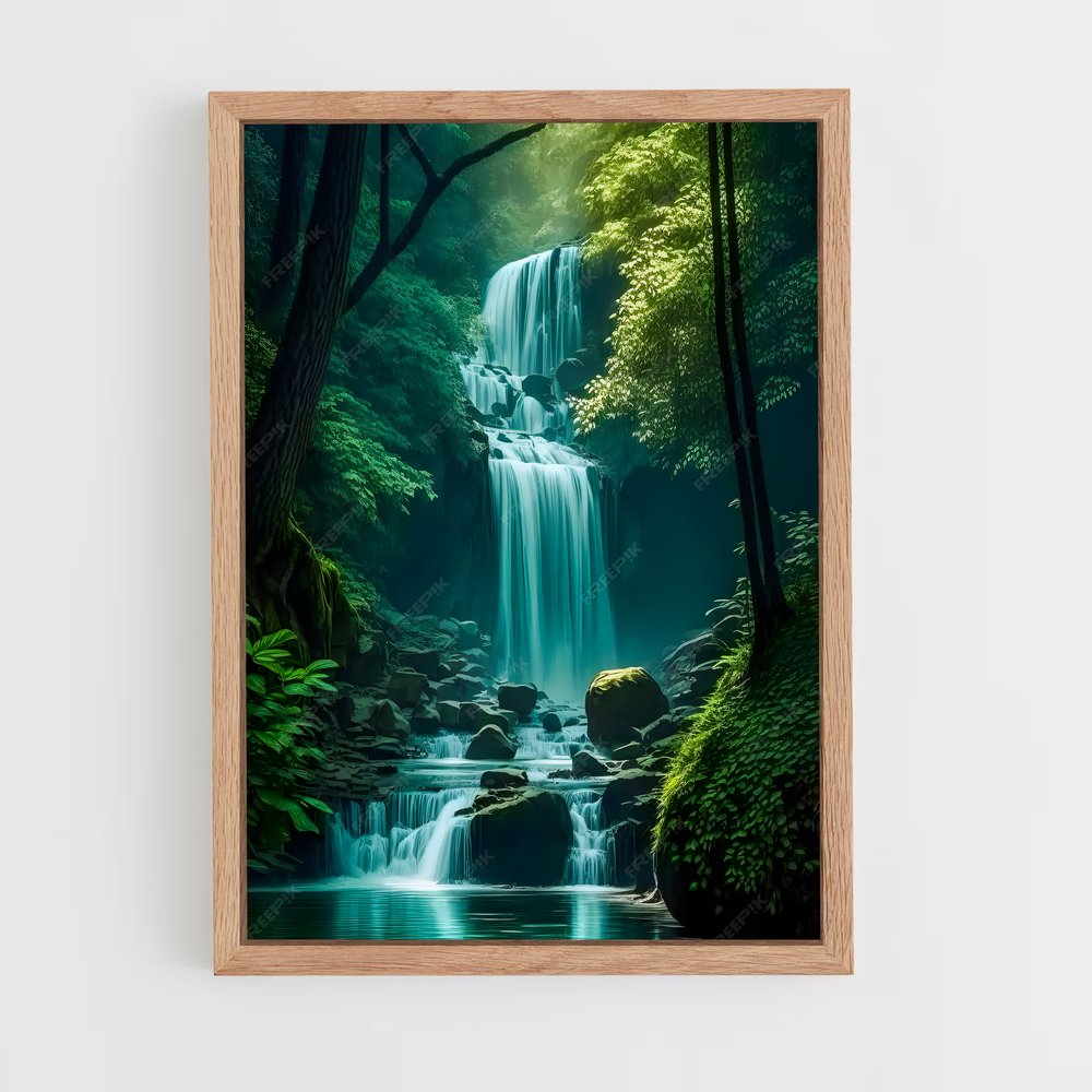 waterfall-4 cadre Bois clair