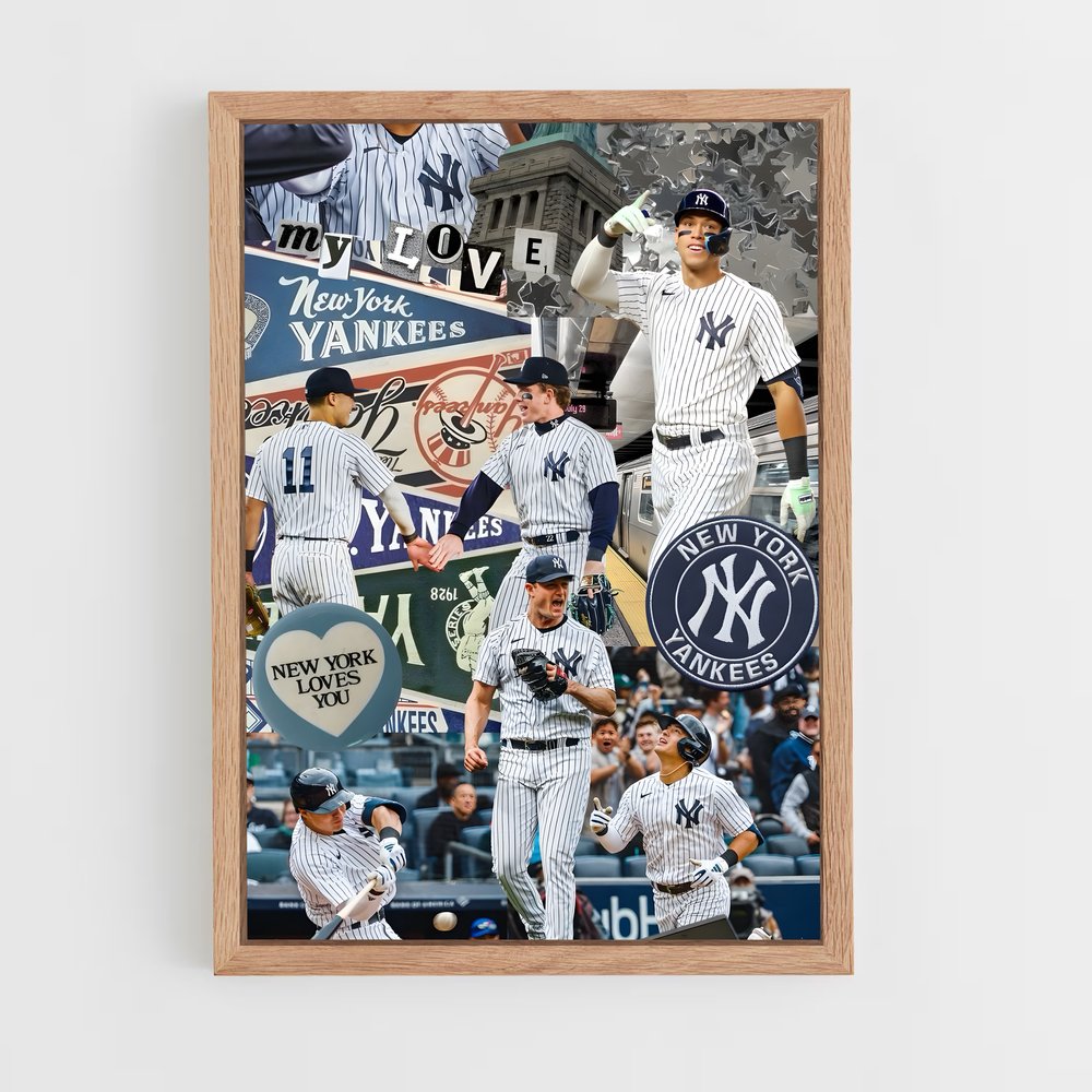 yankees-7 cadre Bois clair