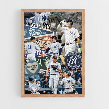 yankees-7 cadre Bois clair